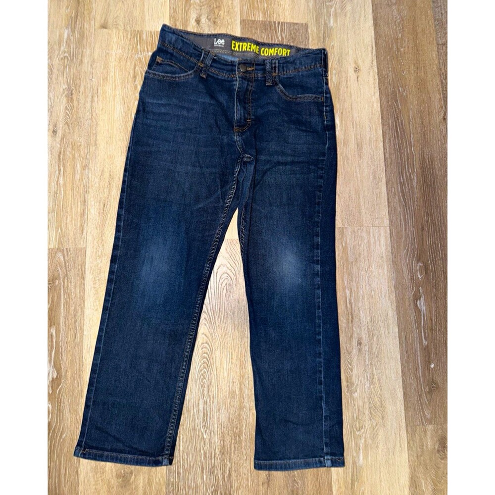 Lee Extreme Comfort Boys Jeans 12 Husky Dark Wash Straight Leg Denim